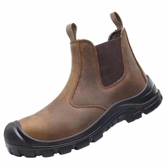 Steel Toe Work Boots with Orthopedic Support for Construction & Warehouse | Anti-Slip Oil-Resistant Safety Footwear for Long Shifts | Thomler