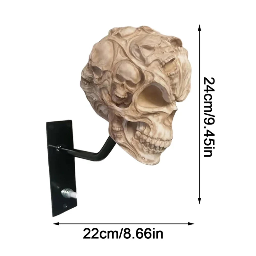 Skull Wall Mount Helmet Holder with Coat Hook for Motorcycle Gear Storage Rack Adjustable Organizer for Garage Entryway Workshop Man Cave | Thomler