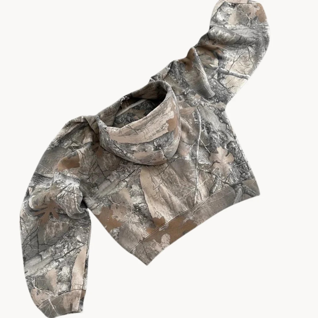 Relaxed Camo Pullover Hoodie for Men & Women – Oversized Streetwear Sweatshirt with Double-Layer Hood | Thomler