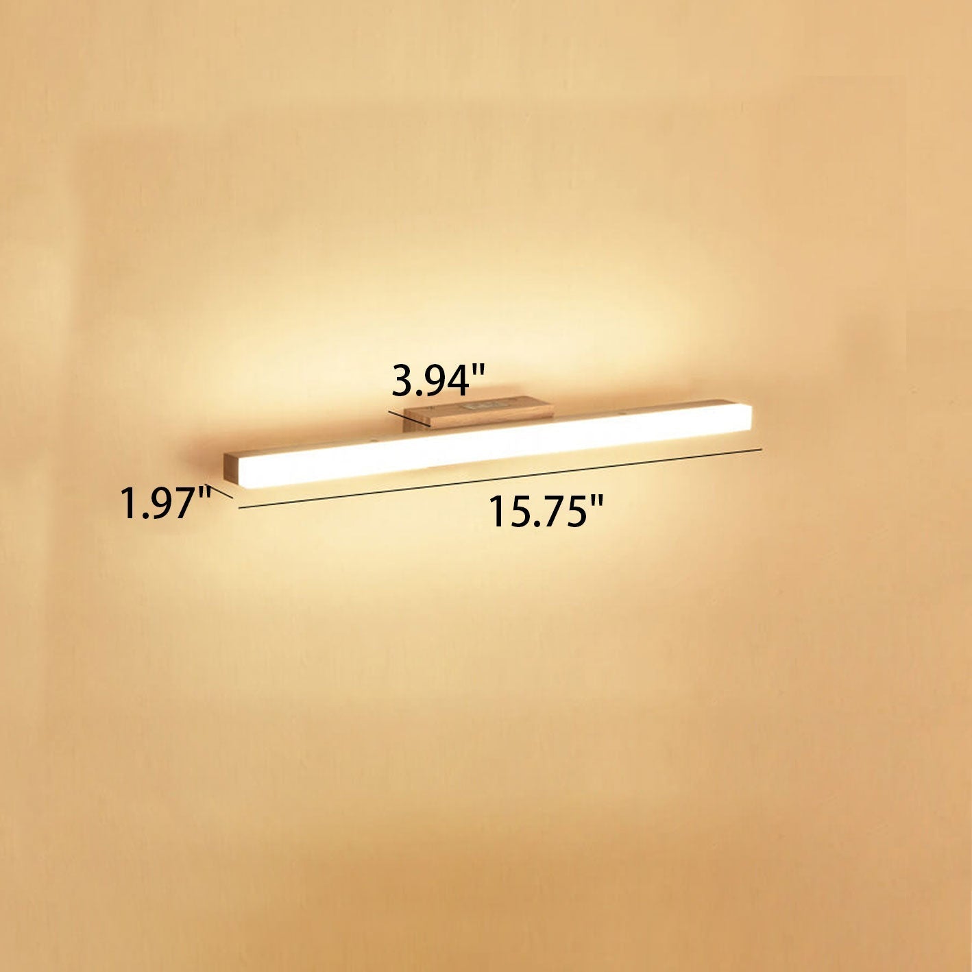 Wall Lamp Wood Acrylic 16W 31.5 in Bathroom Living Room Study Modern LED Lighting Fixture | Thomler