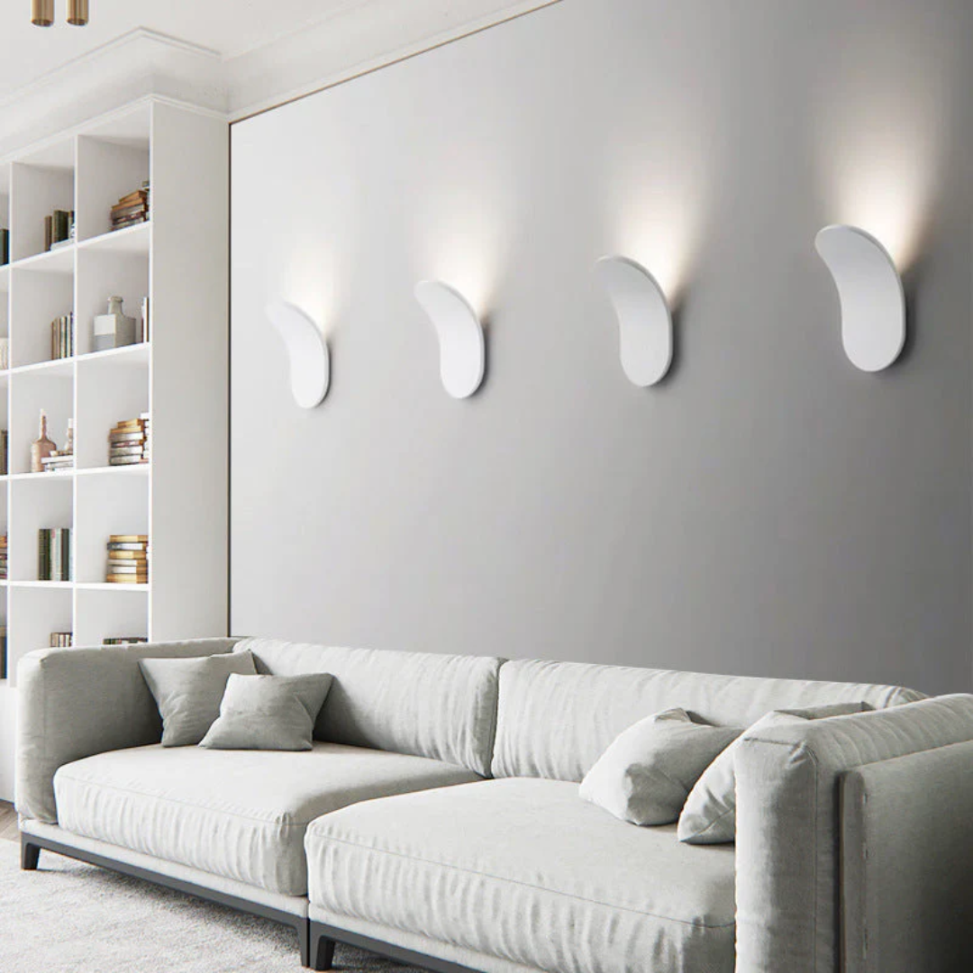 Curved Metal LED Wall Sconce – Iron Finish with Adjustable Light Temperature for Bedroom, Hallway & Living Room | Thomler