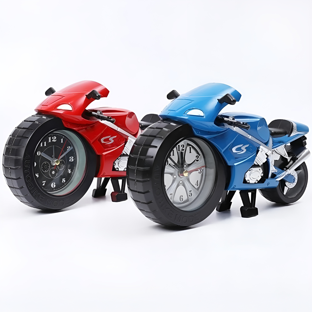 Motorcycle Alarm Clock Decorative Racing Bike Tabletop Timepiece for Bedroom Office Kids Room Unique Biker Gift | Thomler
