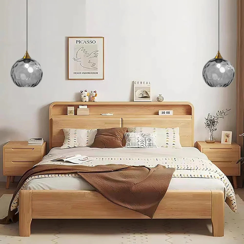 Pendant Light Ripple Glass 7.9 in Sphere Adjustable Dining Room Kitchen Hanging Ceiling Lamp Modern Nordic Minimalist Fixture | Thomler