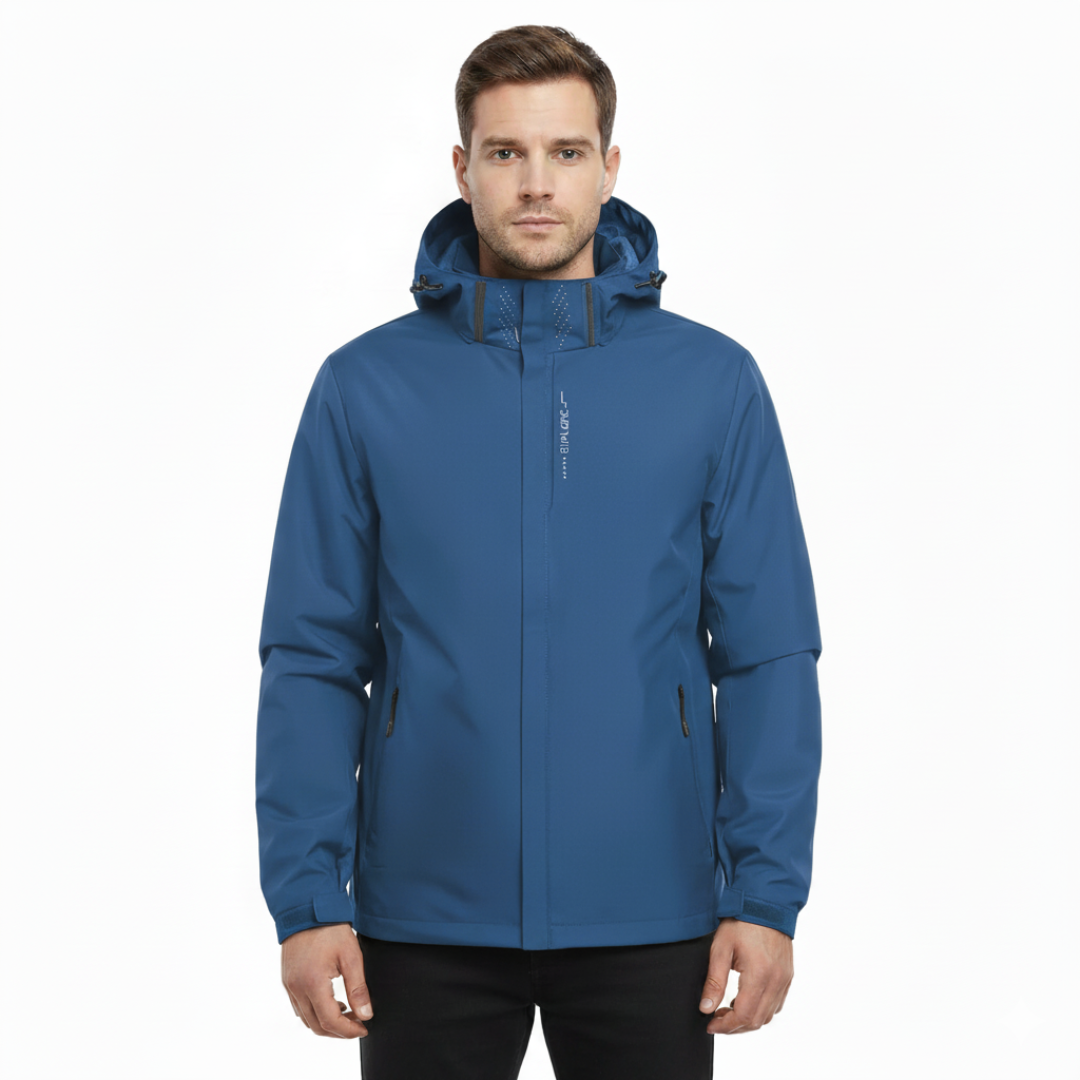 Lightweight Zip-Front Rain Jacket with Hood – Breathable Weather Shell for Men | Thomler