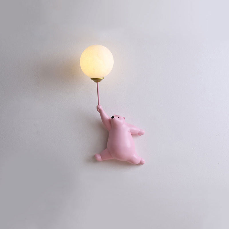 Bear-Shaped LED Reading Sconce with Tri-Color Lighting for Kids Room & Bedroom | Thomler