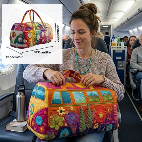 Quilted Floral Weekend Travel Duffel Bag with Reinforced Frame for Women | Carry-On Overnight Bag | Thomler