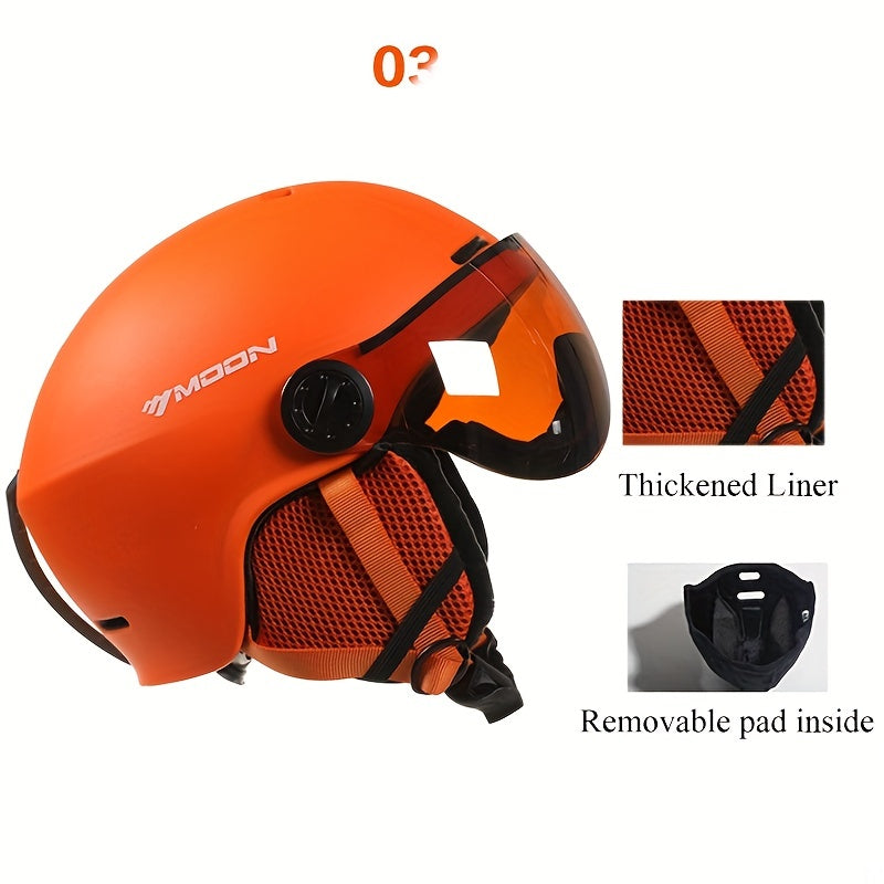 Ski Helmet PC EPS Adjustable Fit Black Winter Sports Snowboarding Protective Visor Outdoor Safety Gear | Thomler