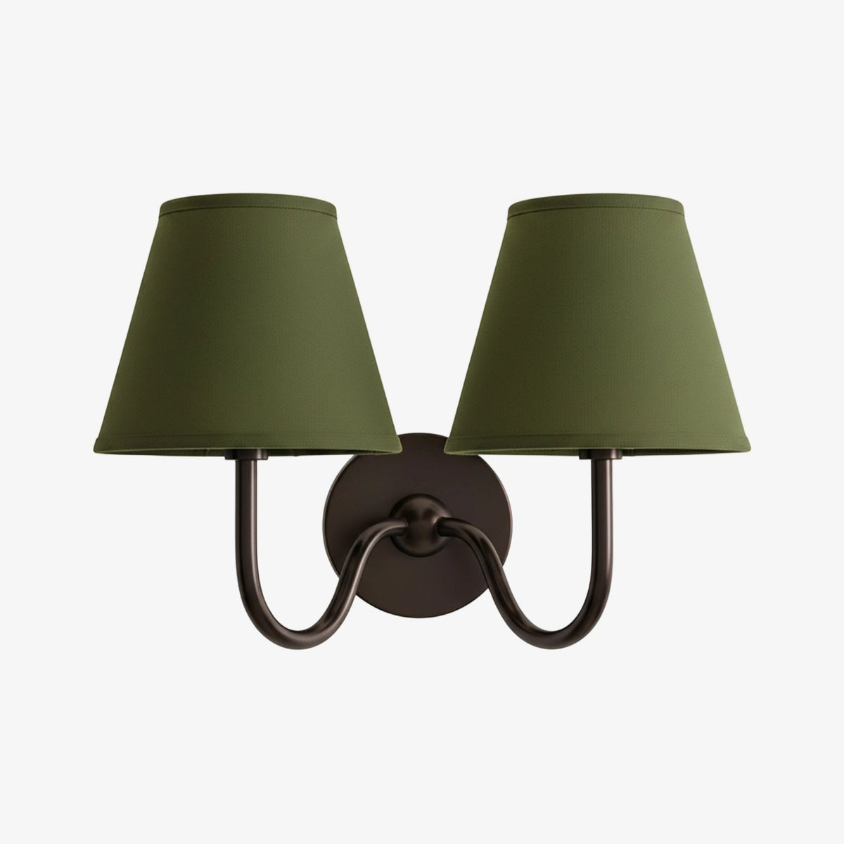 Brass Sconce with Fabric Drum Shade – 1 or 2 Light Hardwired Fixture for Bedroom, Hallway & Living Room | Thomler