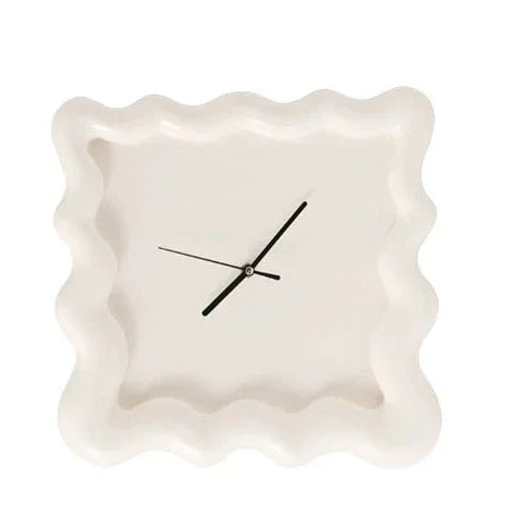 Wandklok Wit Golvend Frame 30cm Minimalistisch ABS Woonkamer Slaapkamer Modern | Sansoti