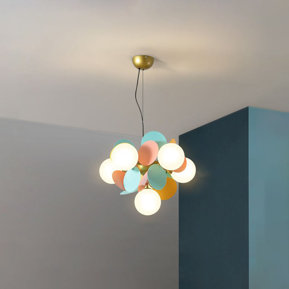 Modern Glass Acrylic Flower Branch LED Chandelier with Color Changing Light for Dining Room & Living Space | Thomler