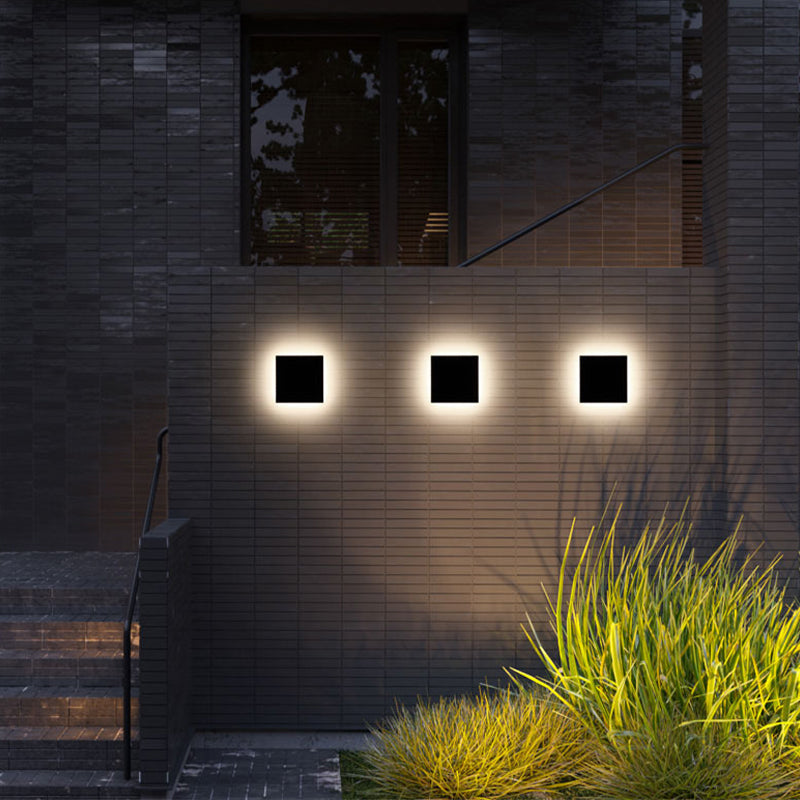 Geometric Metal LED Outdoor Wall Light for Porch & Patio with Motion Sensor Option – Modern Weatherproof Fixture | Thomler
