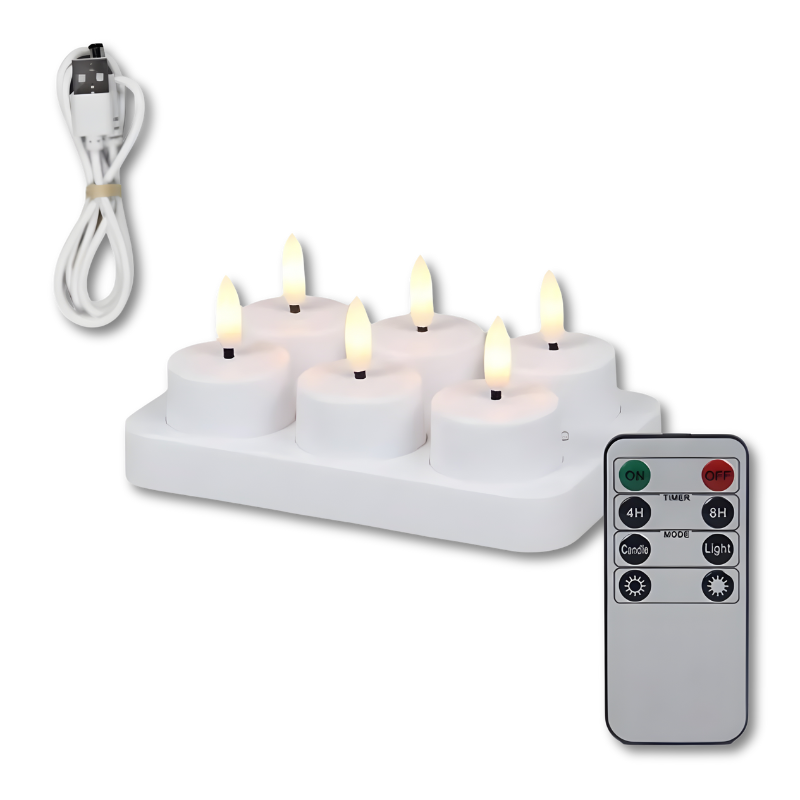 Rechargeable Flameless LED Candles with Remote Control & Timer for Home Decor, Dining Table, Wedding, Living Room Ambiance | Thomler