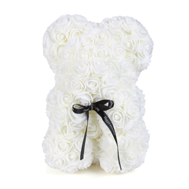 Foam Rose Bear Gift for Valentine's Day Anniversaries Birthdays – Teddy Shaped Rose Bouquet in Red Pink White Blue for Him Her – Forever | Thomler