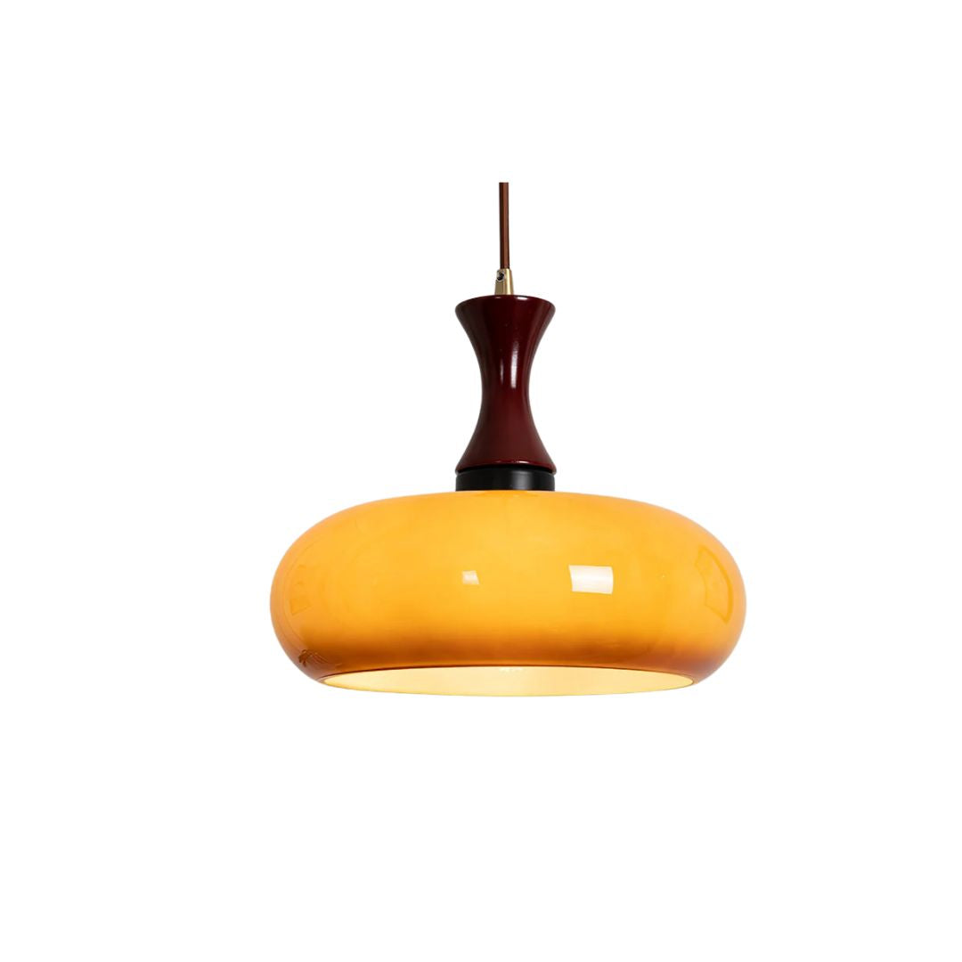 Pendant Light Glass And Wood 30.0 cm Warm Dining Room Living Room Bedroom Hanging Ceiling Lamp Retro Modern Vintage Atmosphere | Thomler