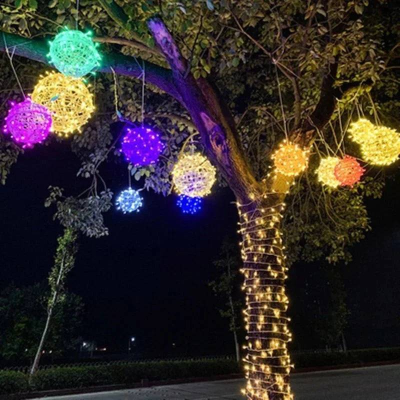 Light Sphere Braided 20.0 cm Waterproof Garden Balcony Hanging LED Outdoor Decorative Party Lighting Connectable | Thomler