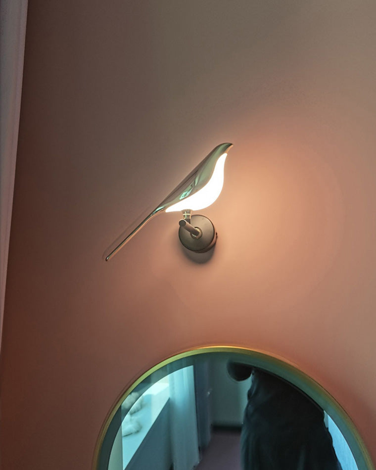 Wall Lamp Metal Bird Design 28.0 cm Black Gold Bedroom Hallway Decorative LED Accent Light Artistic Indoor Sconce | Thomler