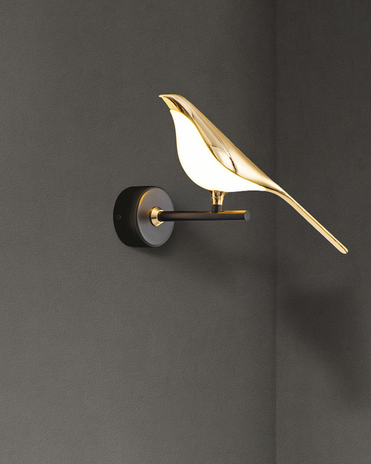 Wall Lamp Metal Bird Design 28.0 cm Black Gold Bedroom Hallway Decorative LED Accent Light Artistic Indoor Sconce | Thomler