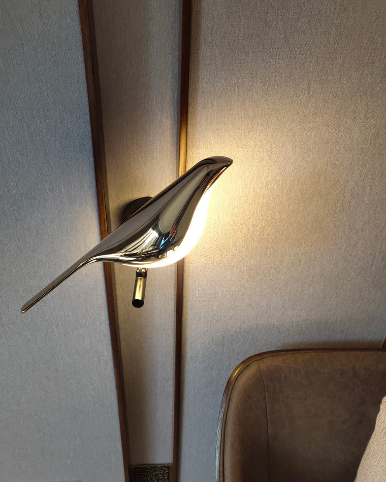 Wall Lamp Metal Bird Design 28.0 cm Black Gold Bedroom Hallway Decorative LED Accent Light Artistic Indoor Sconce | Thomler