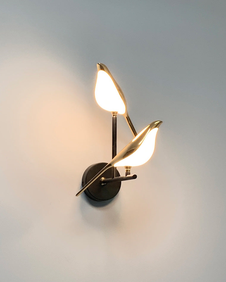 Wall Lamp Metal Bird Design 28.0 cm Black Gold Bedroom Hallway Decorative LED Accent Light Artistic Indoor Sconce | Thomler
