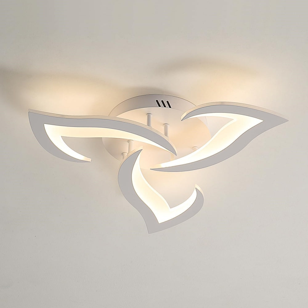 Ceiling Lamp Metal Acrylic 55.0 cm Black LED Living Room Bedroom Floral Flush Mount Lighting | Thomler
