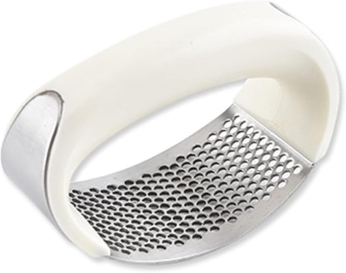 Stainless Steel Garlic Press with Ergonomic Handle for Effortless Mincing | Kitchen Gadget Tool for Crushing Fresh Garlic & Ginger | Thomler