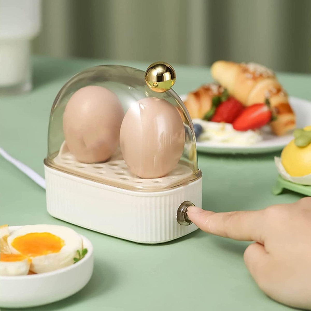 Two-Egg Steamer with Automatic Timer & Doneness Control for Fast Breakfast | Thomler