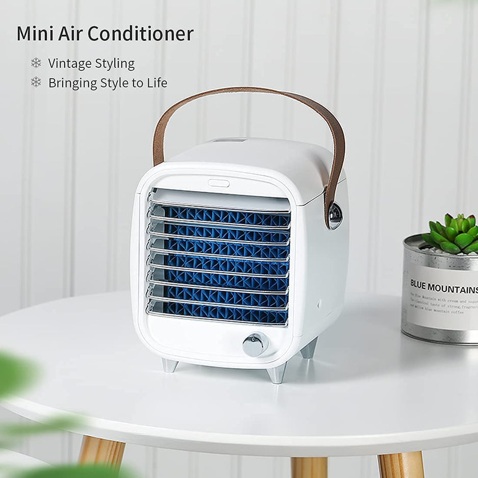Personal Evaporative Cooler with USB Power – Compact Desktop Air Chiller for Home Office Bedroom Travel – 3-Speed Cooling Fan with | Thomler