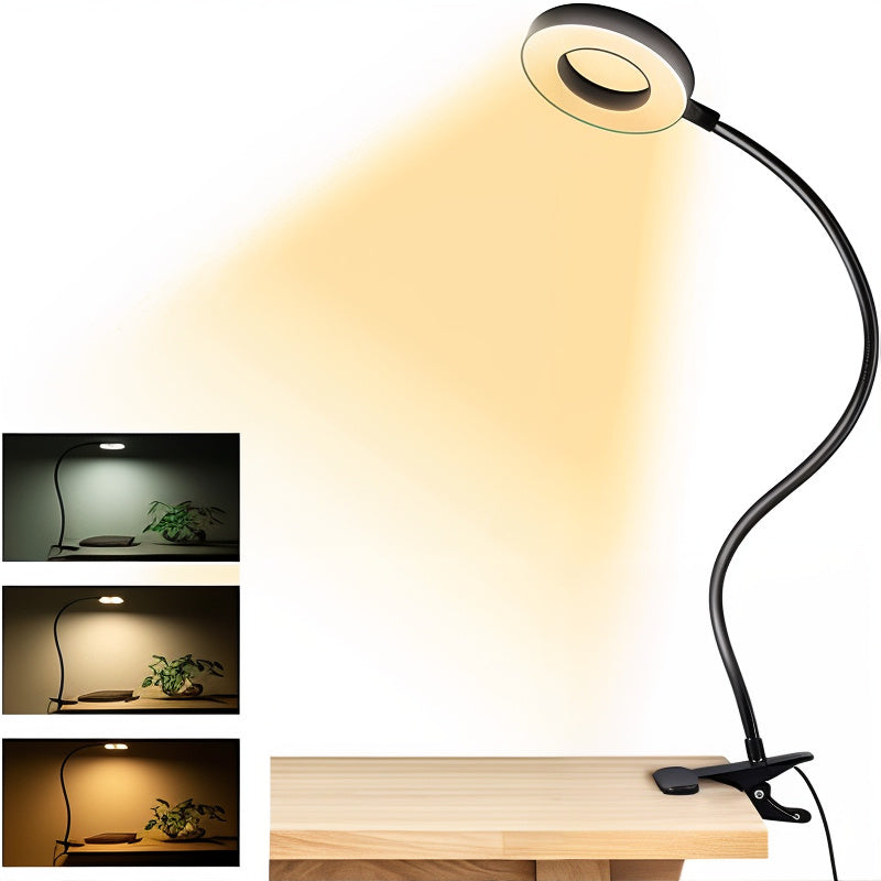 48-LED Clip-On Reading Light with Flexible Gooseneck and 3 Color Modes – Dimmable USB Desk Lamp for Books, Nightstand, Home Office | Thomler
