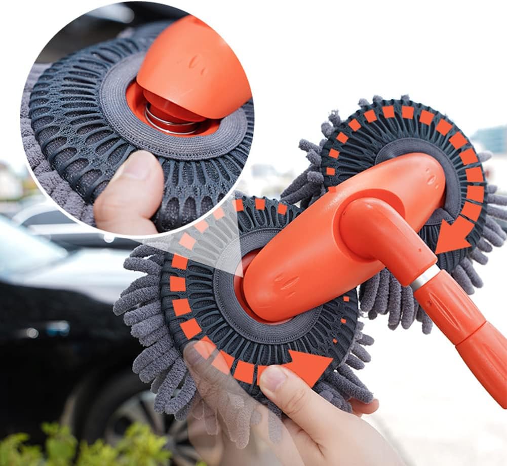 Telescoping Car Wash Brush with 360° Rotating Head & Extension Pole for Vehicles, RVs, Windows | Thomler