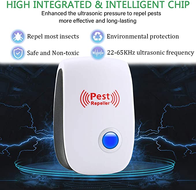 Ultrasonic Pest Repeller for Rodents and Insects – Silent Electronic Device for Home Use – Safe Around Kids and Pets – Covers 800 sq ft | Thomler