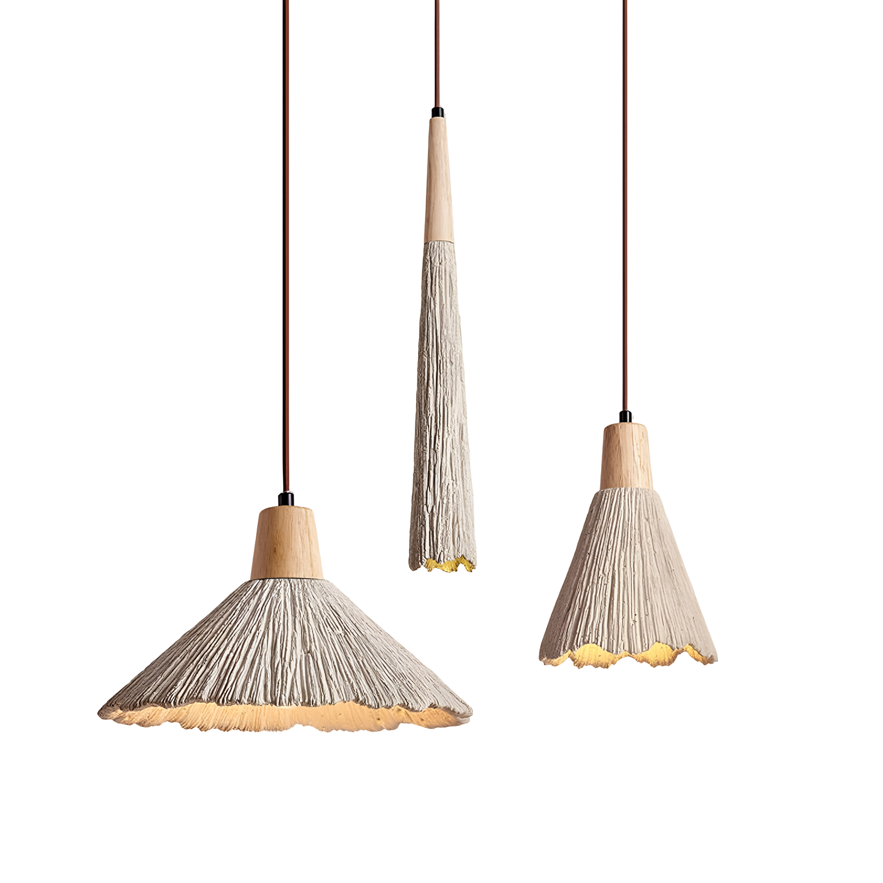 Pendant Light Cement 13.8 in Cream Dining Room Kitchen Island Hanging Ceiling Minimalist Wabi Sabi Rustic Fixture | Thomler
