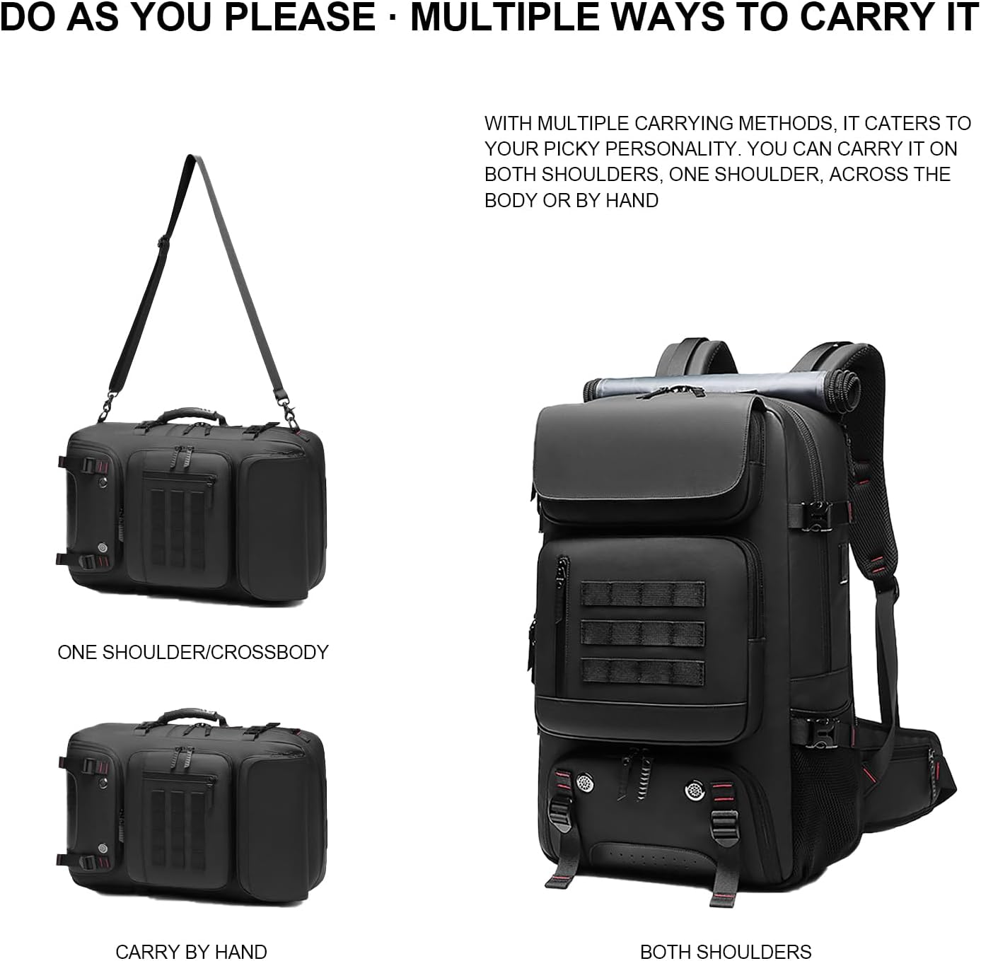 Large Capacity Backpack with Laptop Sleeve, Separate Shoe Storage & Charging Port for Travel, Hiking & Commuting | Thomler