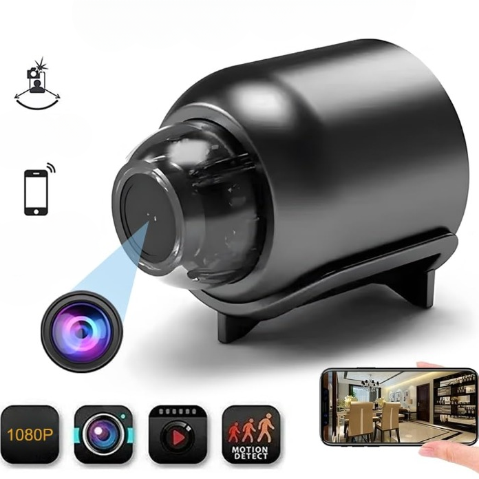 Compact HD Security Camera with Night Vision & Motion Alerts for Home, Office & Vehicle Monitoring | Thomler