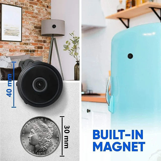 Compact WiFi Security Camera 1080P HD Night Vision Two-Way Audio Motion Detection Magnetic Mount for Home Baby Monitor Indoor Outdoor Wirele | Thomler
