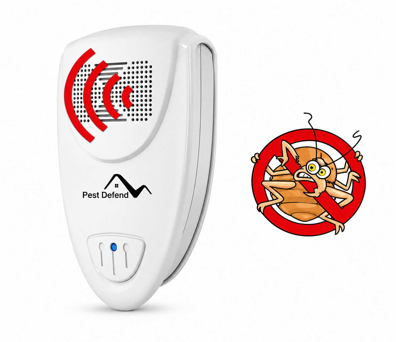 Pest Repeller Ultrasonic 20.0 m² (215.3 sq ft) Coverage Indoor Bedroom Kitchen Plug In Insect Deterrent Device | Thomler