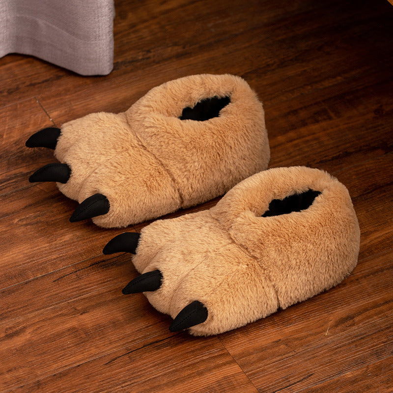 Plush Animal Paw Slippers – Soft Fluffy Claw House Shoes for Women & Men, Cozy Indoor Footwear with Cotton Lining | Thomler