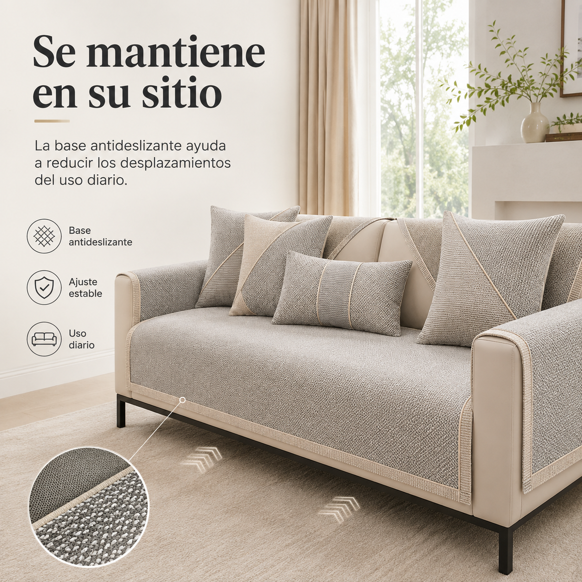Quilted Stay-Put Furniture Throw with Latex Grip – Mix-and-Match Protection for Couch Seats, Backs & Arms | Thomler