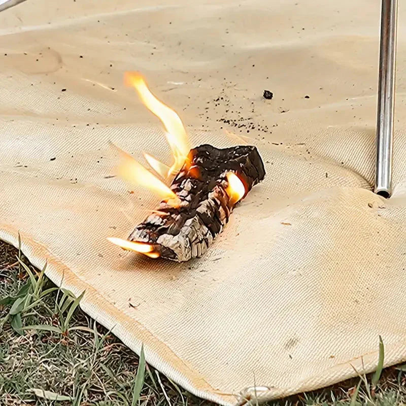 Fireproof Mat Fibreglass 80.0 cm Heat Resistant BBQ Fire Pit Deck Protector Portable Outdoor Hearth Pad | Thomler