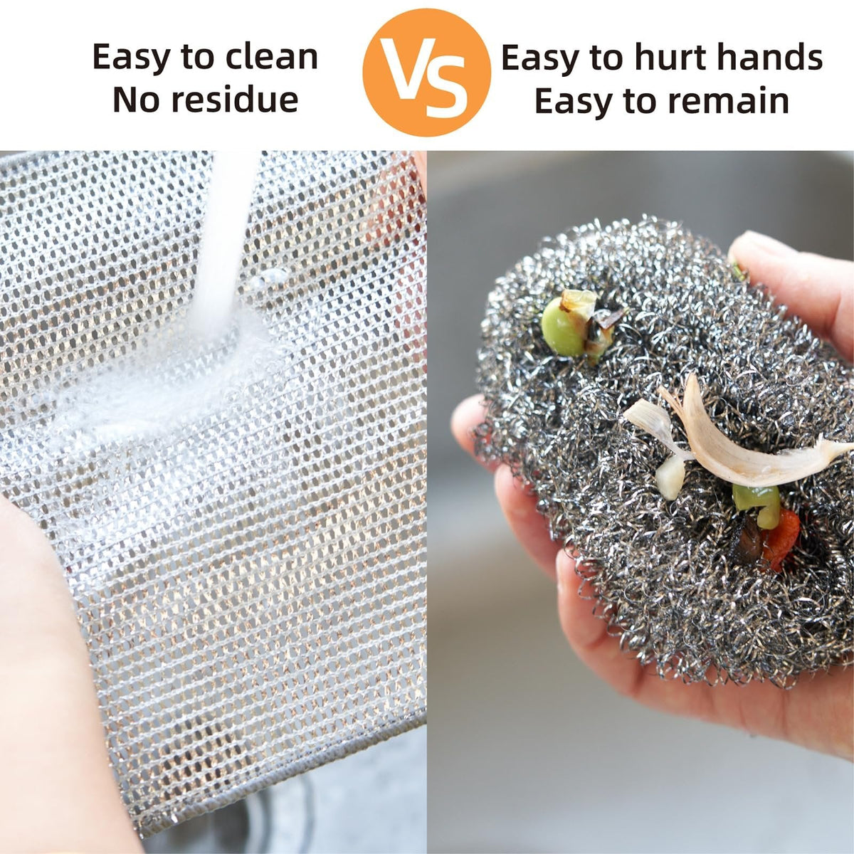 Stainless Steel Scrubbing Pads - Non-Scratch Wire Mesh Kitchen Scourers for Cookware, Dishes & Tough Cleaning Jobs - 20-Pack | Thomler