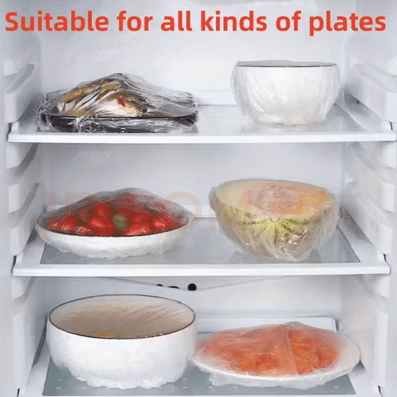 Stretchy Food Storage Covers for Plates & Bowls – 1000-Pack Disposable PE Lids for Kitchen, Fridge & Meal Prep | Thomler
