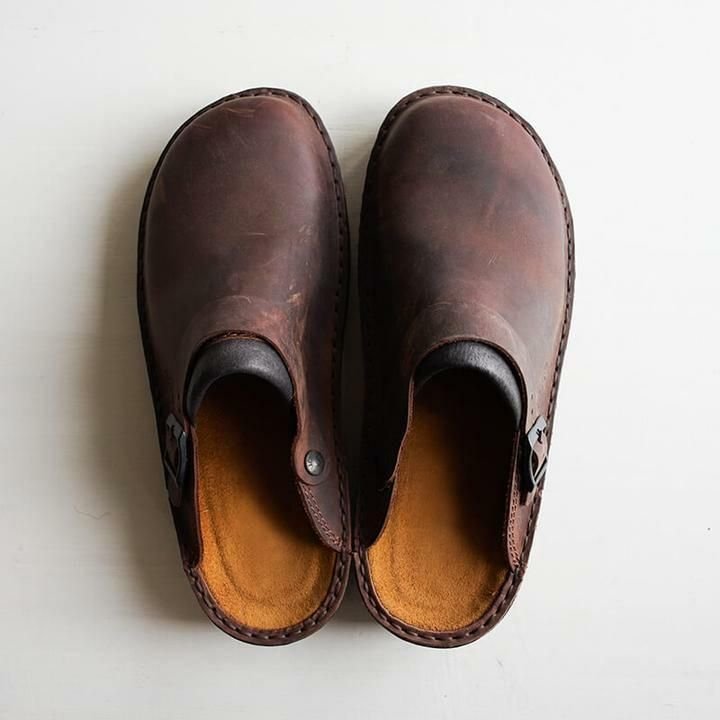 Men's Wooden Clogs with Open Back – Slip-On Mules with Rubber Sole for Work, Home & Casual Wear | Thomler