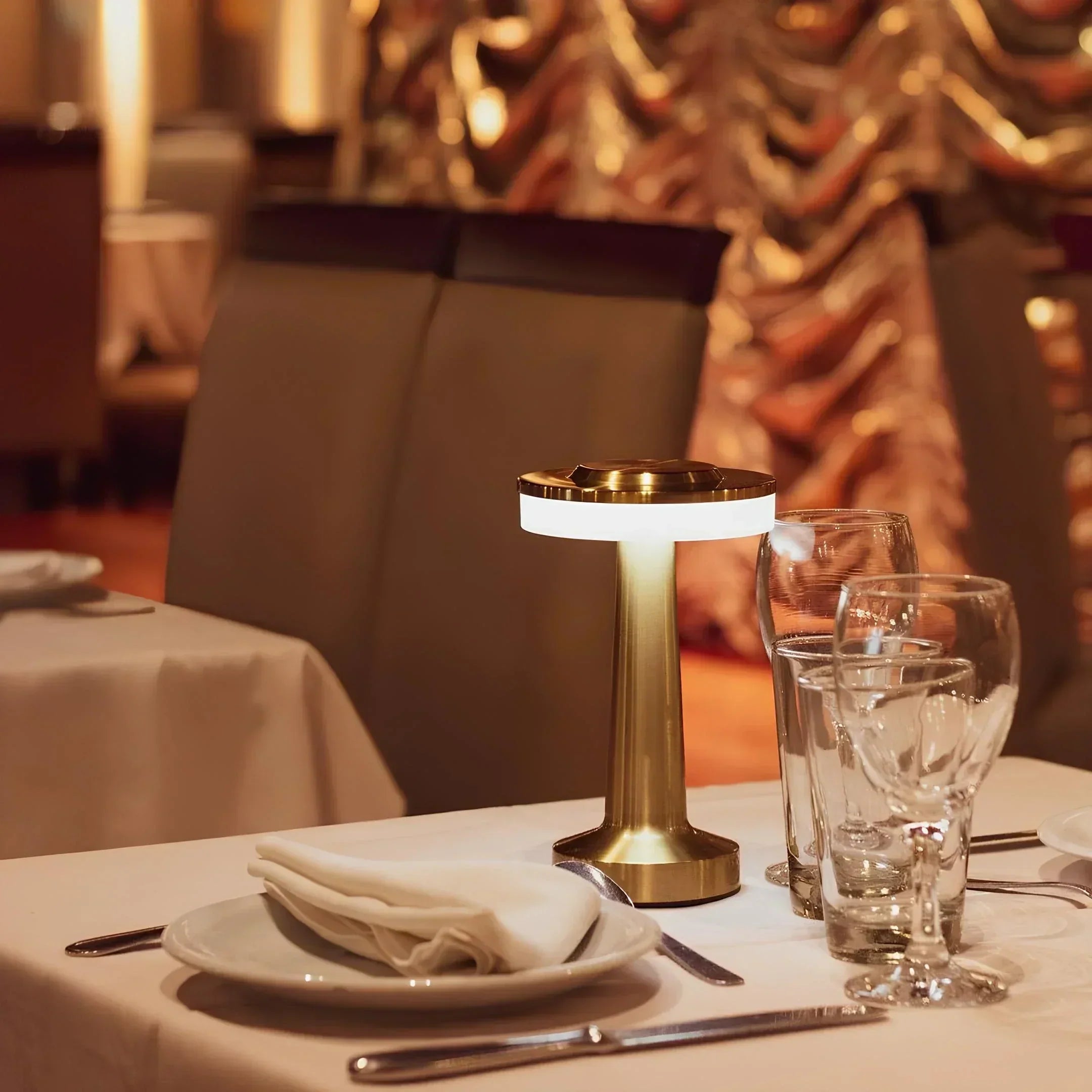 Table Lamp Metal 21.0 cm USB Rechargeable Dimmable Bedroom Restaurant Wireless LED Mood Lighting | Thomler
