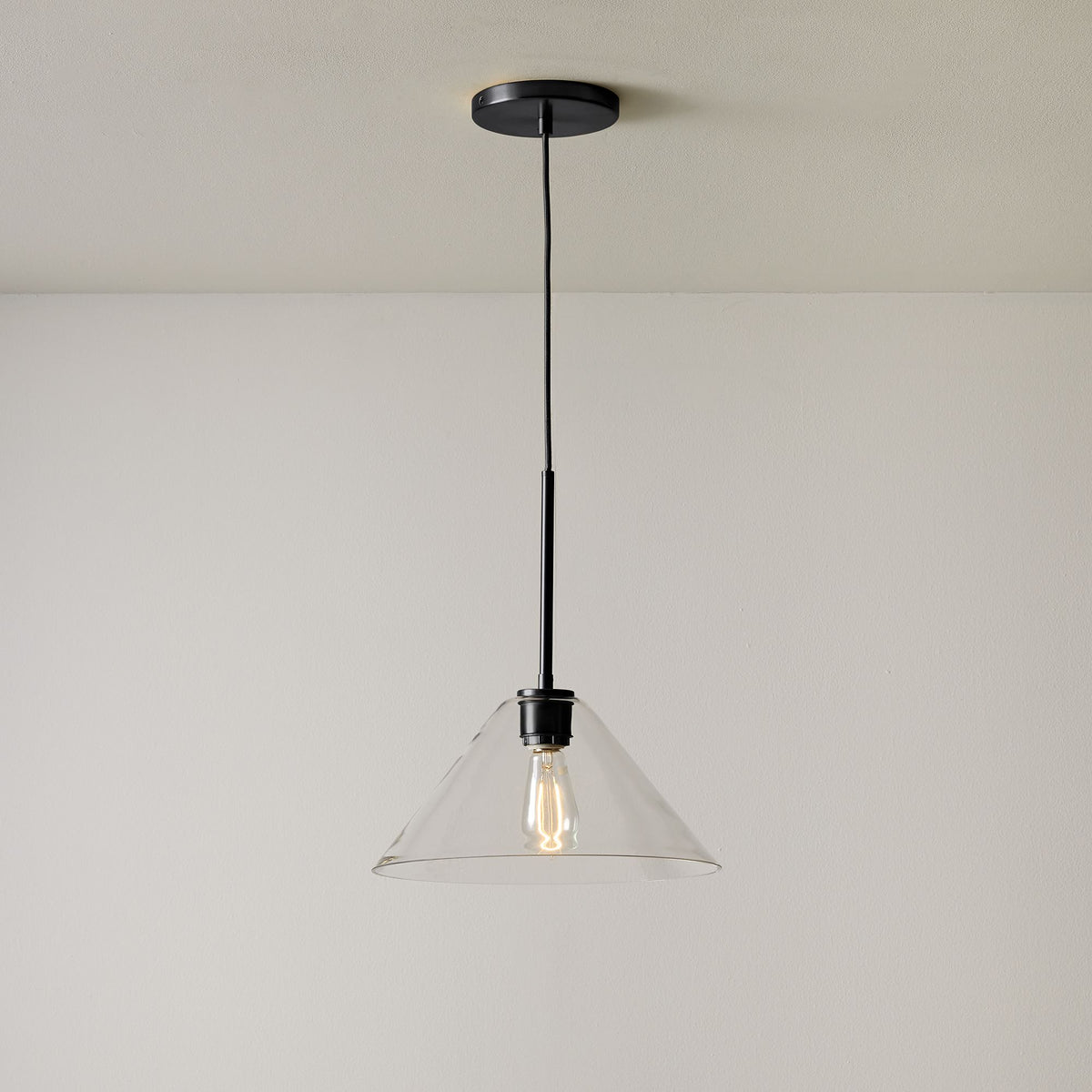 Tapered Glass Hanging Fixture with Metal Hardware for Island Dining Bar Overhead Lighting Home Kitchen | Thomler