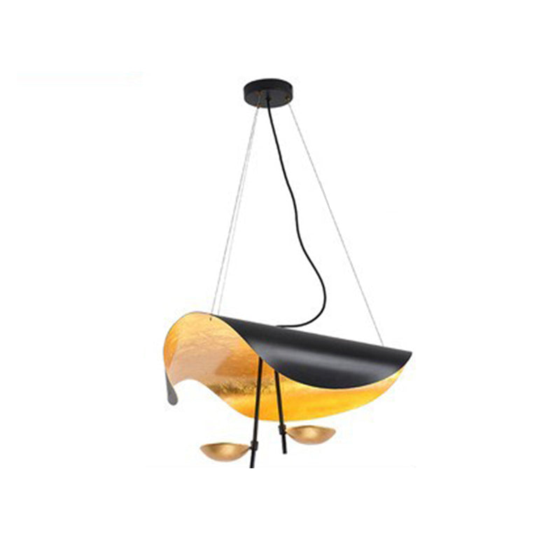 Contemporary Leaf-Motif Flush Mount Ceiling Light Metal Fixture Black Gold White Finish for Living Room Bedroom Dining Room Modern Home | Thomler