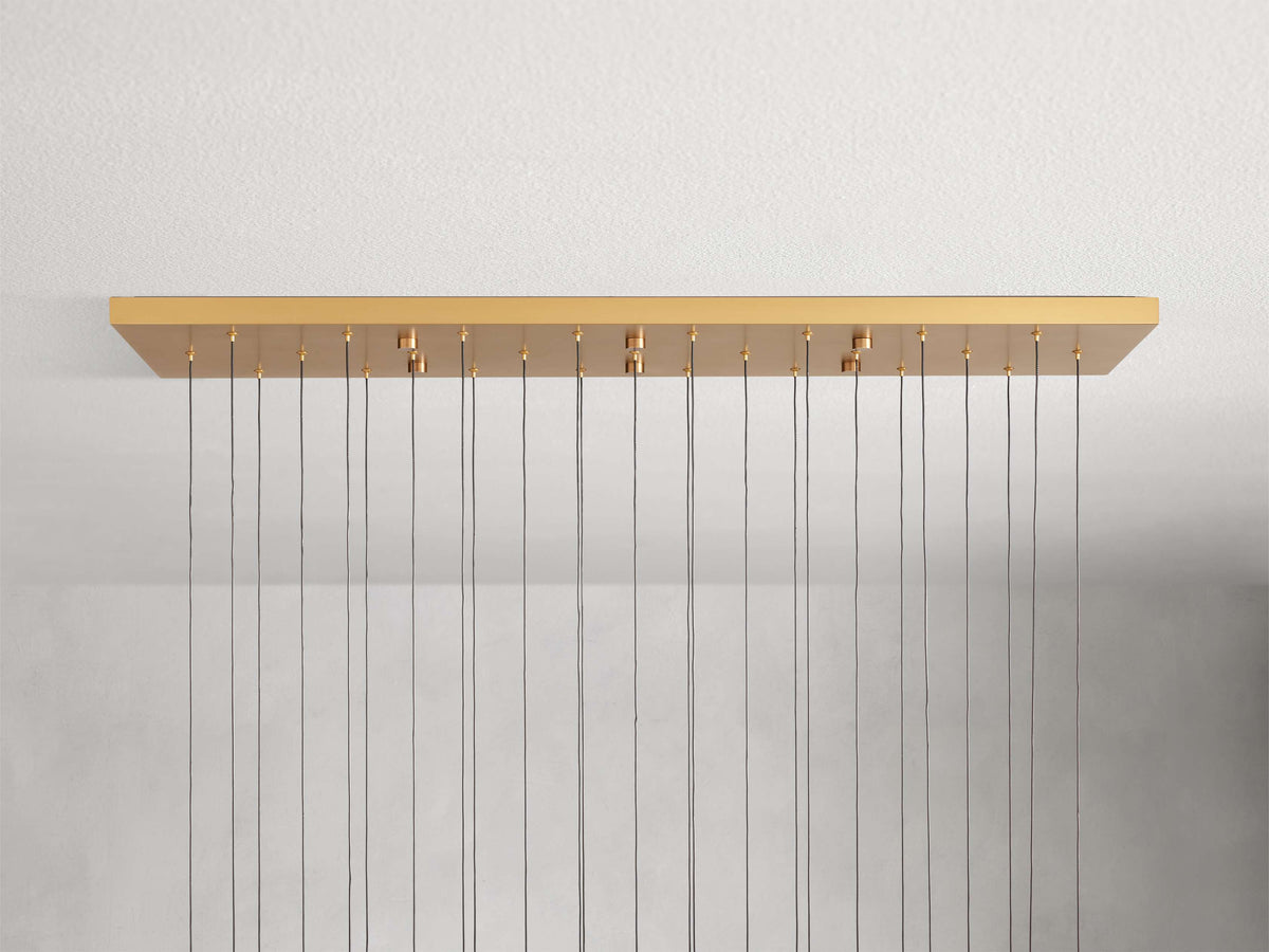 Cascading Raindrop Linear LED Chandelier – Textured Glass Orbs, Adjustable Height, Vaulted Ceiling Ready – 37 to 120 Inch Options for | Thomler