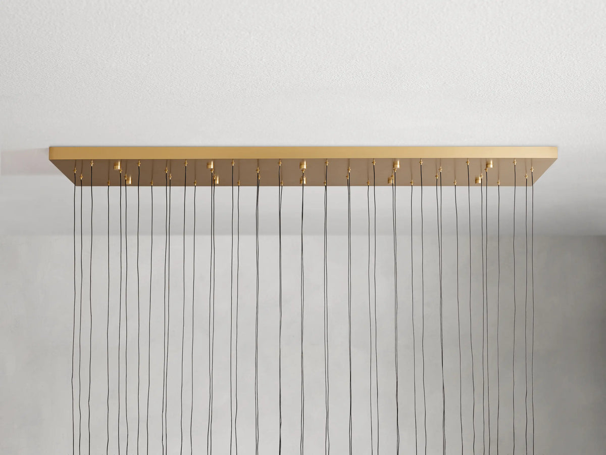 Cascading Raindrop Linear LED Chandelier – Textured Glass Orbs, Adjustable Height, Vaulted Ceiling Ready – 37 to 120 Inch Options for | Thomler