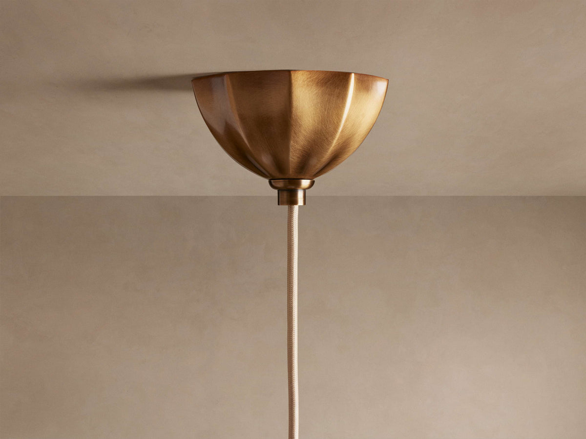 Spherical Glass Ceiling Light Fixture Cream Panel Shade Brass 12 16 20 Inch Hanging Lamp for Dining Room Kitchen Island Living Room | Thomler