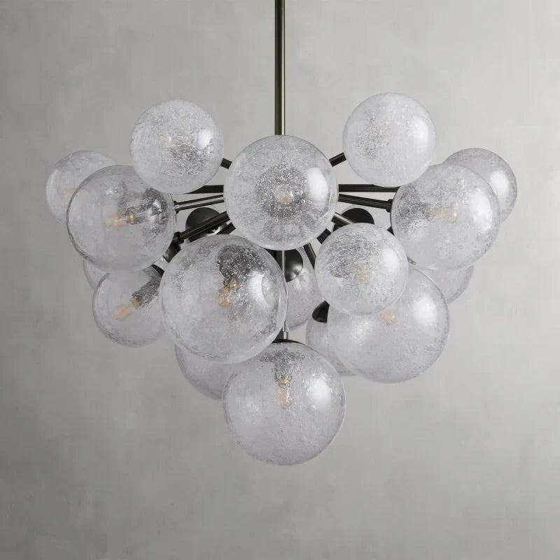 Bubble Glass Globe Chandelier Multi-Light Statement Fixture for Dining Room Living Room Foyer Hanging Ceiling Light Modern Farmhouse | Thomler