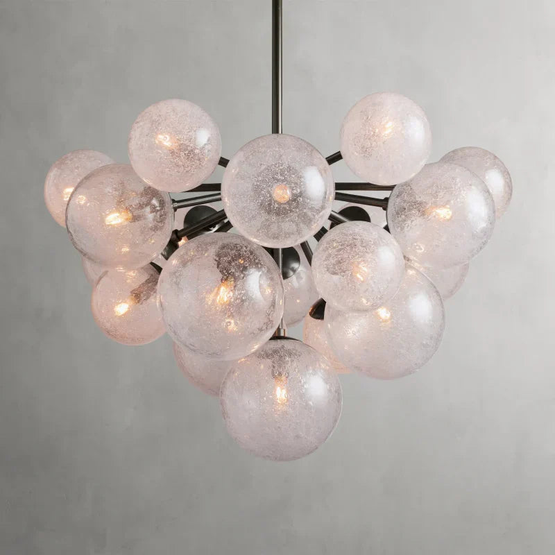 Bubble Glass Globe Chandelier Multi-Light Statement Fixture for Dining Room Living Room Foyer Hanging Ceiling Light Modern Farmhouse | Thomler