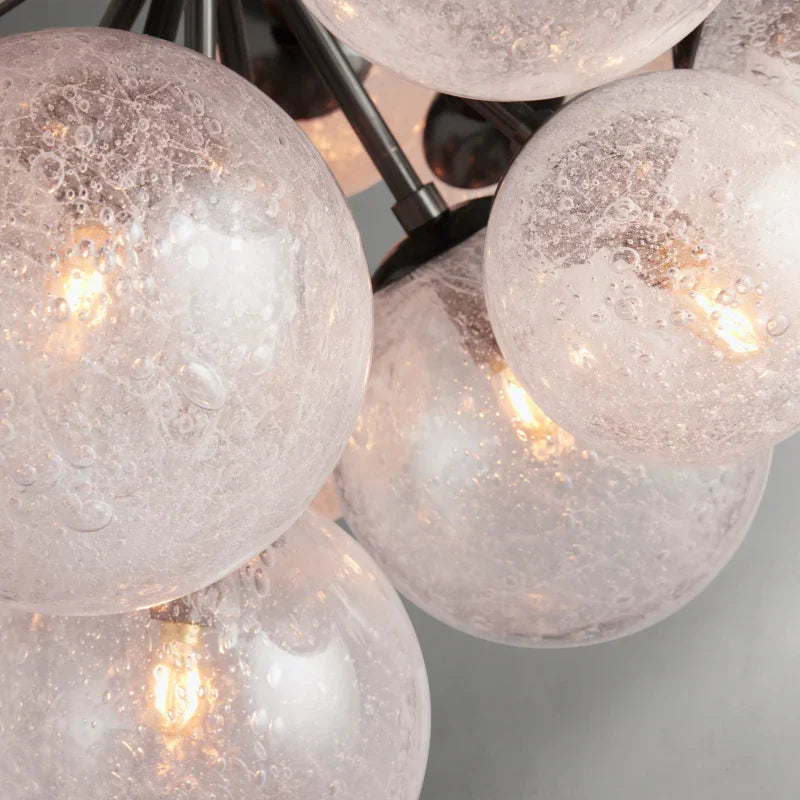 Bubble Glass Globe Chandelier Multi-Light Statement Fixture for Dining Room Living Room Foyer Hanging Ceiling Light Modern Farmhouse | Thomler